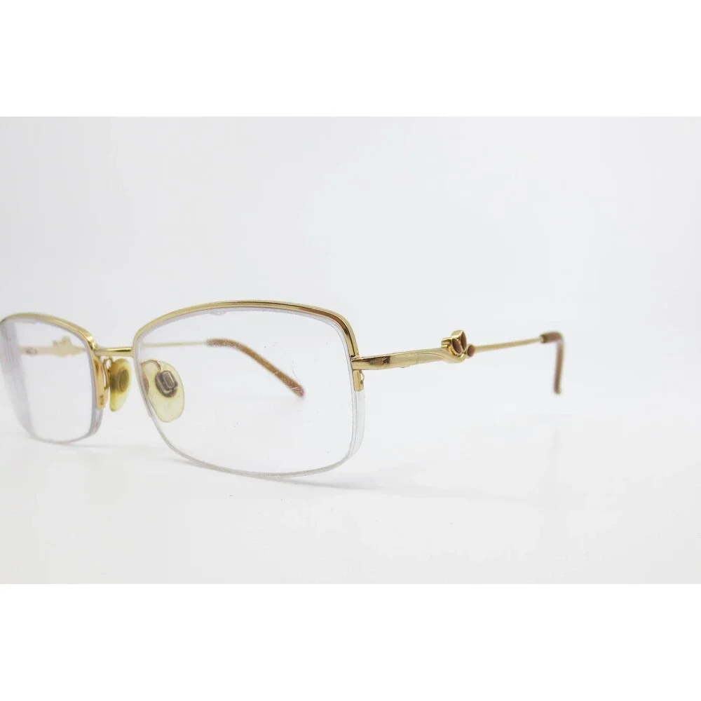 Sferoflex 2088 108 Gold Semi Rimless Rectangular Eyeglasses Frames 51-17-135